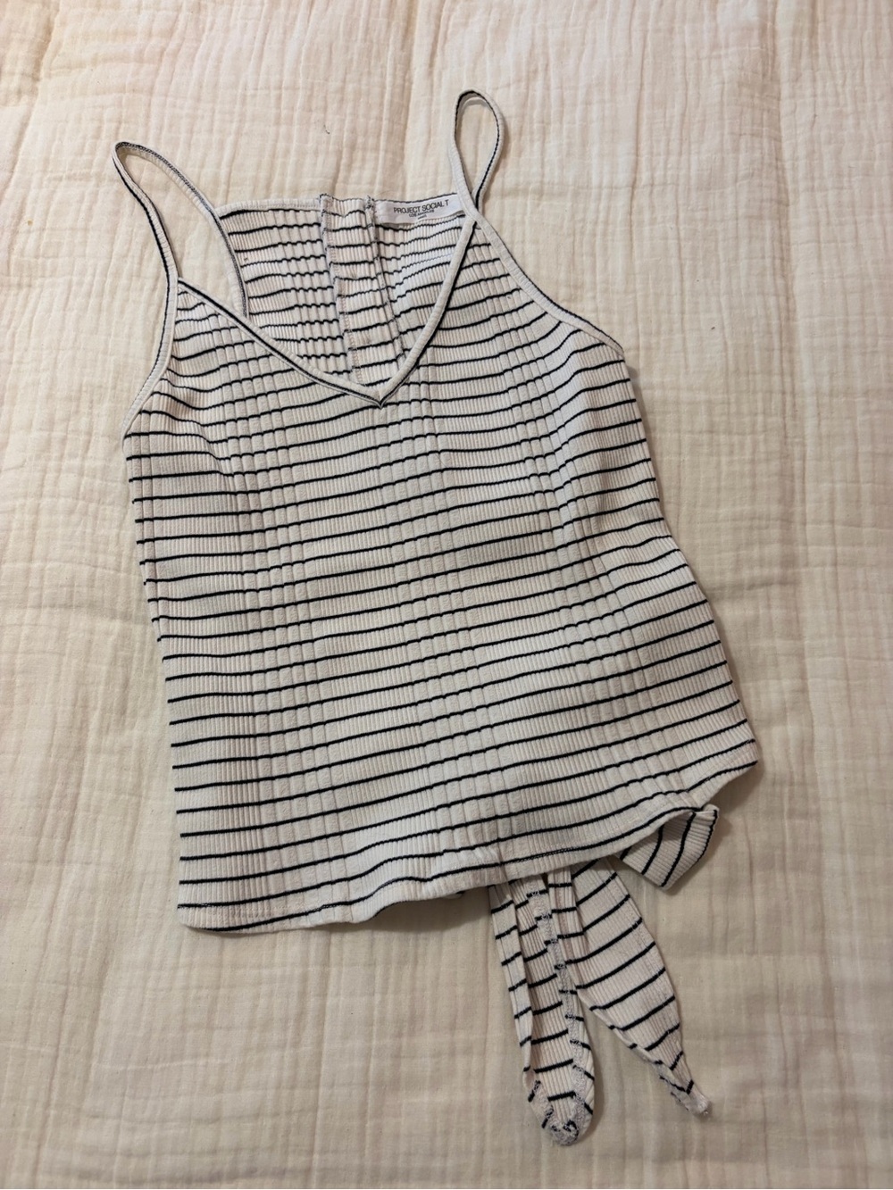 Project Social T adorable striped tie back tank